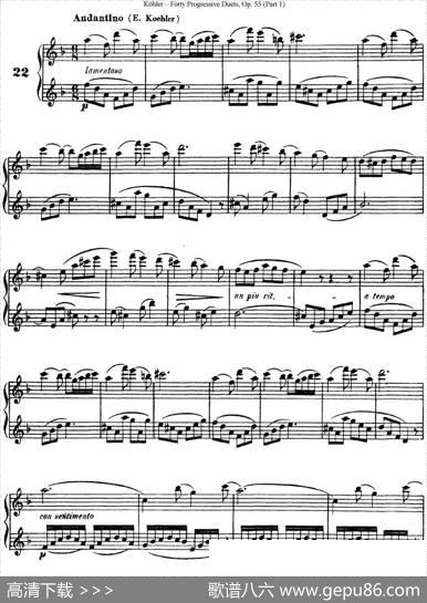 柯勒40首长笛提高练习曲OP.55（NO.22）|Kohler(柯勒)