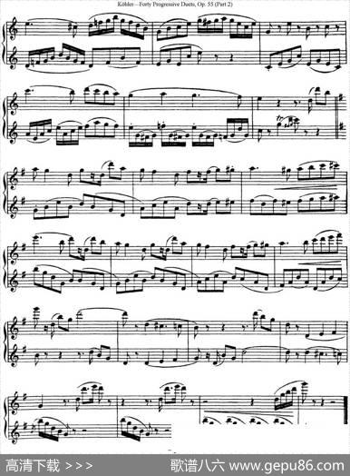 柯勒40首长笛提高练习曲OP.55（二重奏）（NO.1）|Kohler(柯勒)