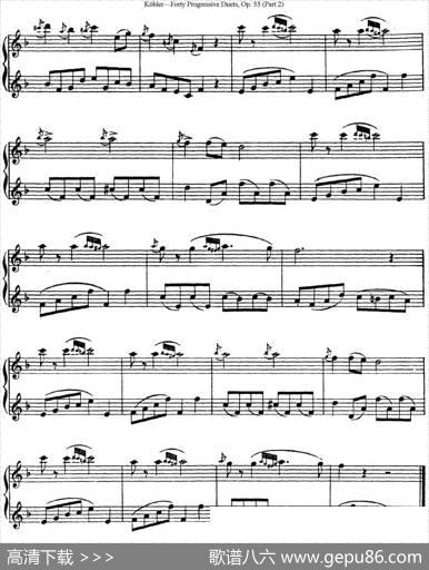 柯勒40首长笛提高练习曲OP.55（二重奏）（NO.2）|Kohler(柯勒)