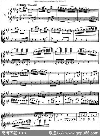 柯勒40首长笛提高练习曲OP.55（二重奏）（NO.6）|Kohler(柯勒)