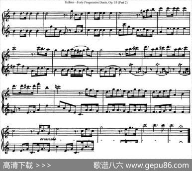 柯勒40首长笛提高练习曲OP.55（二重奏）（NO.8）|Kohler（柯勒）