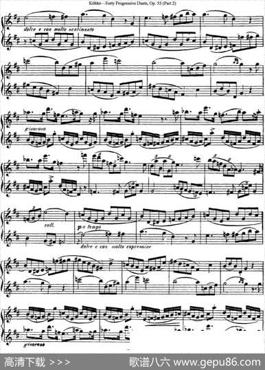 柯勒40首长笛提高练习曲OP.55（二重奏）（NO.13）|Kohler（柯勒）