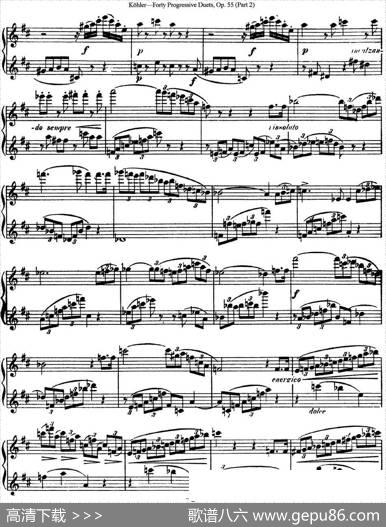 柯勒40首长笛提高练习曲OP.55（二重奏）（NO.13）|Kohler（柯勒）