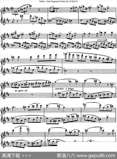 柯勒40首长笛提高练习曲OP.55（二重奏）（NO.13）|Kohler（柯勒）
