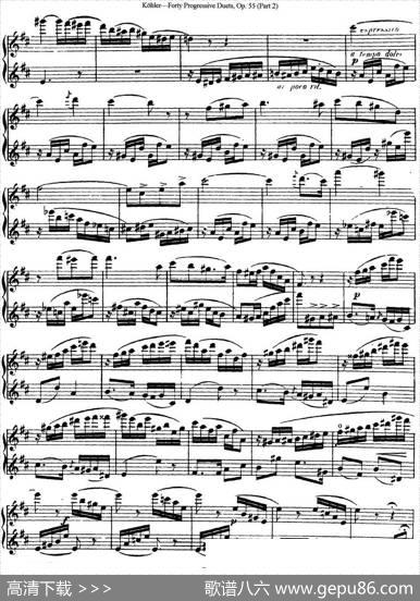 柯勒40首长笛提高练习曲OP.55（二重奏）（NO.15）|Kohler（柯勒）