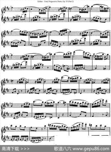 柯勒40首长笛提高练习曲OP.55（二重奏）（NO.15）|Kohler（柯勒）