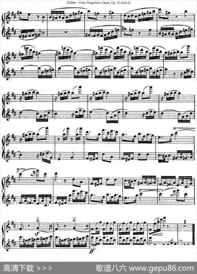 柯勒40首长笛提高练习曲OP.55（二重奏）（NO.15）|Kohler（柯勒）