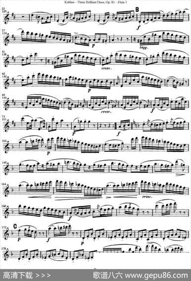 库劳长笛二重奏练习三段OP.81——Flute1（NO.1）|Kuhlau(库劳)