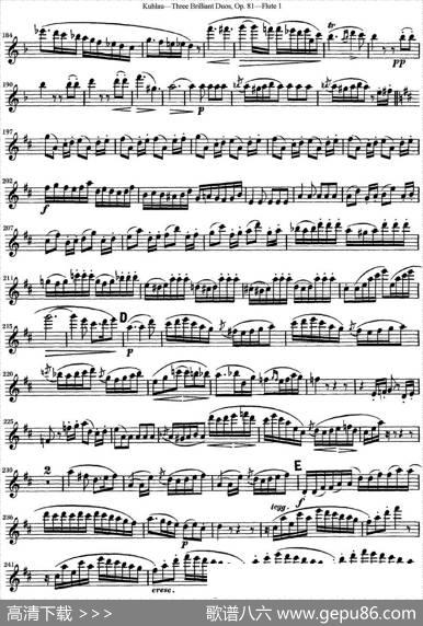 库劳长笛二重奏练习三段OP.81——Flute1（NO.1）|Kuhlau(库劳)