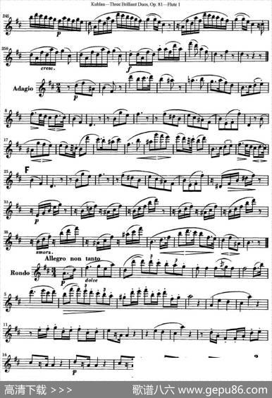 库劳长笛二重奏练习三段OP.81——Flute1（NO.1）|Kuhlau(库劳)