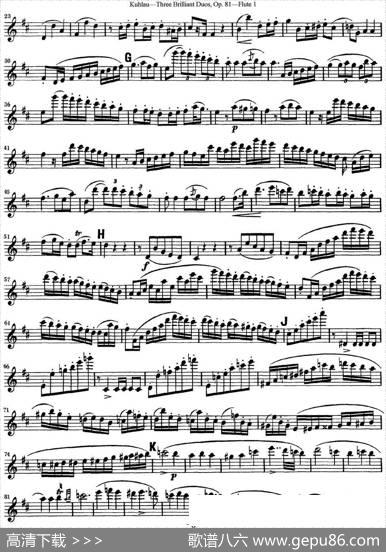 库劳长笛二重奏练习三段OP.81——Flute1（NO.1）|Kuhlau(库劳)