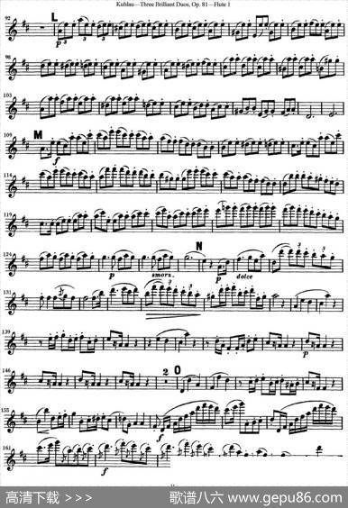 库劳长笛二重奏练习三段OP.81——Flute1（NO.1）|Kuhlau(库劳)