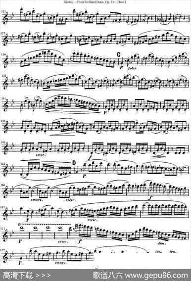 库劳长笛二重奏练习三段OP.81——Flute1（NO.3）|Kuhlau(库劳)