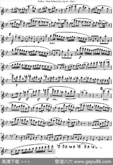 库劳长笛二重奏练习三段OP.81——Flute1（NO.3）|Kuhlau(库劳)