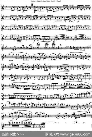 库劳长笛二重奏练习三段OP.81——Flute1（NO.3）|Kuhlau(库劳)
