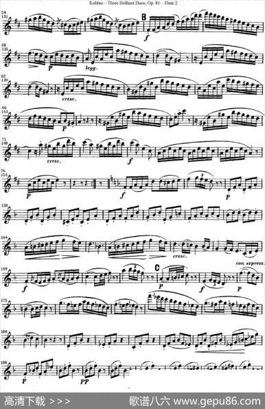 库劳长笛二重奏练习三段OP.81——Flute2（NO.1）|Kuhlau(库劳)