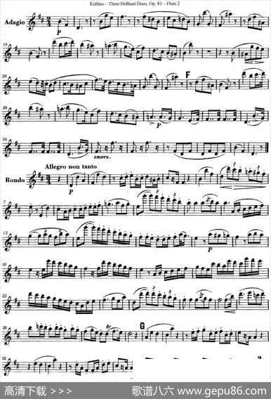 库劳长笛二重奏练习三段OP.81——Flute2（NO.1）|Kuhlau(库劳)
