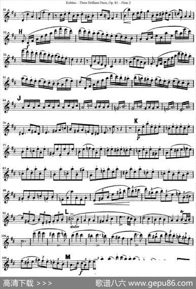 库劳长笛二重奏练习三段OP.81——Flute2（NO.1）|Kuhlau(库劳)