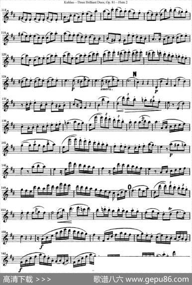 库劳长笛二重奏练习三段OP.81——Flute2（NO.1）|Kuhlau(库劳)