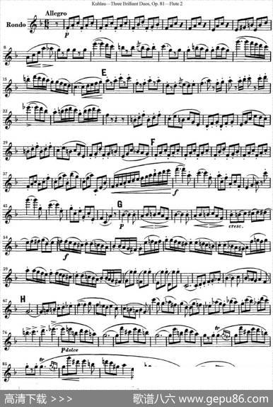 库劳长笛二重奏练习三段OP.81——Flute2（NO.2）|Kuhlau(库劳)