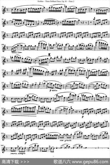 库劳长笛二重奏练习三段OP.81——Flute2（NO.2）|Kuhlau(库劳)