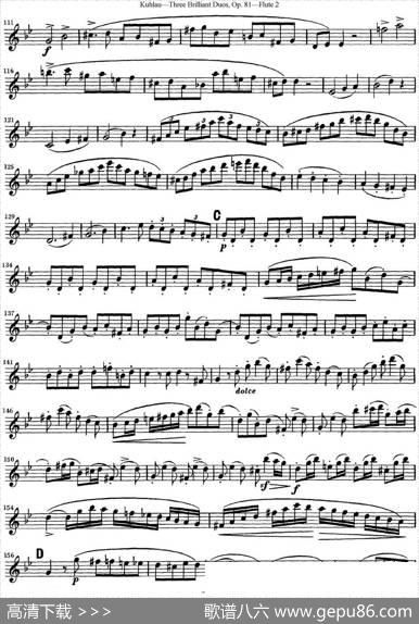 库劳长笛二重奏练习三段OP.81——Flute2（NO.3）|Kuhlau(库劳)
