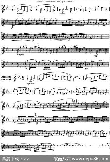 库劳长笛二重奏练习三段OP.81——Flute2（NO.3）|Kuhlau(库劳)