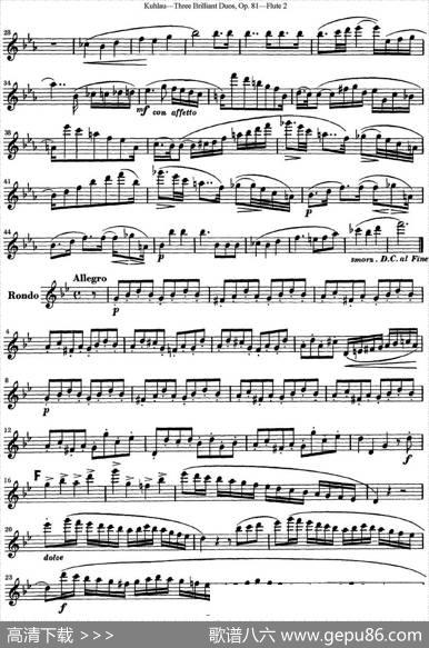库劳长笛二重奏练习三段OP.81——Flute2（NO.3）|Kuhlau(库劳)