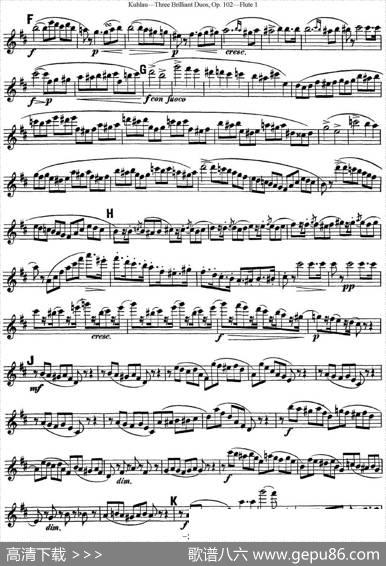 库劳长笛二重奏练习三段OP.102——Flute1（NO.1）|Kuhlau(库劳)