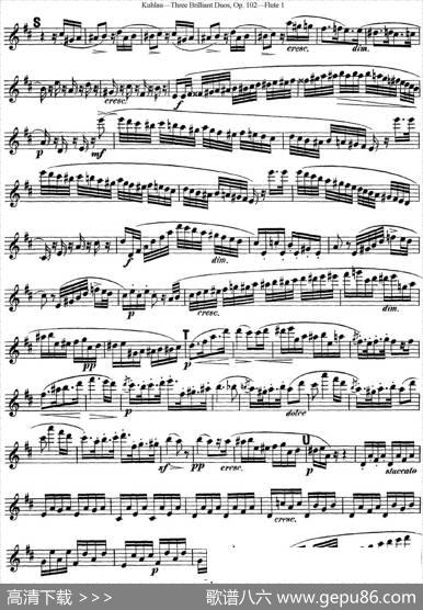 库劳长笛二重奏练习三段OP.102——Flute1（NO.1）|Kuhlau(库劳)