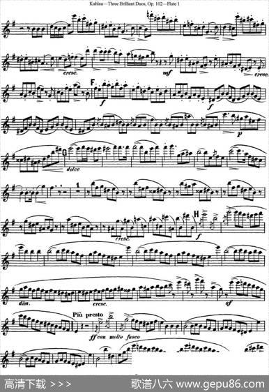 库劳长笛二重奏练习三段OP.102——Flute1（NO.2）|Kuhlau(库劳)