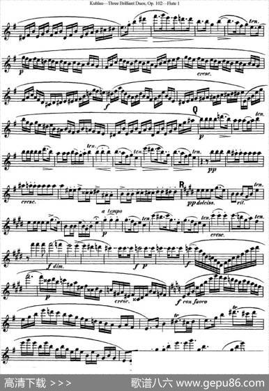 库劳长笛二重奏练习三段OP.102——Flute1（NO.2）|Kuhlau(库劳)