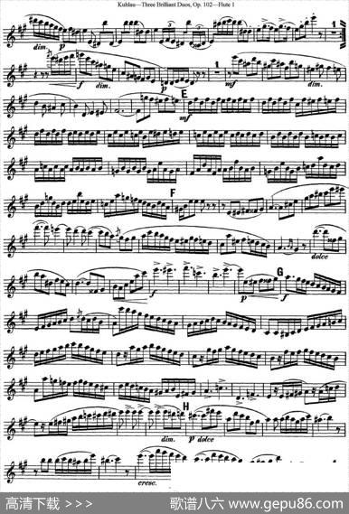 库劳长笛二重奏练习三段OP.102——Flute1（NO.3）|Kuhlau(库劳)