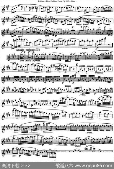 库劳长笛二重奏练习三段OP.102——Flute1（NO.3）|Kuhlau(库劳)