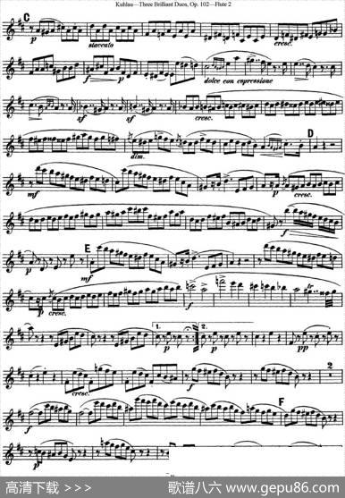 库劳长笛二重奏练习三段OP.102——Flute2（NO.1）|Kuhlau(库劳)