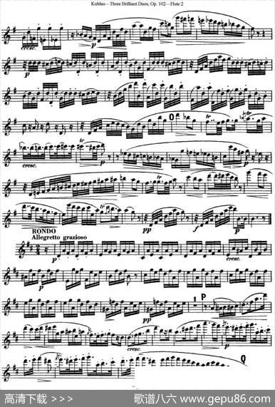 库劳长笛二重奏练习三段OP.102——Flute2（NO.1）|Kuhlau(库劳)