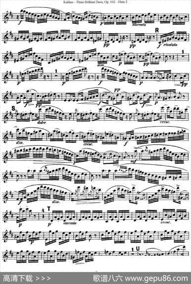 库劳长笛二重奏练习三段OP.102——Flute2（NO.1）|Kuhlau(库劳)