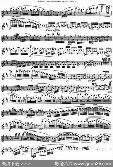库劳长笛二重奏练习三段OP.102——Flute2（NO.1）|Kuhlau(库劳)