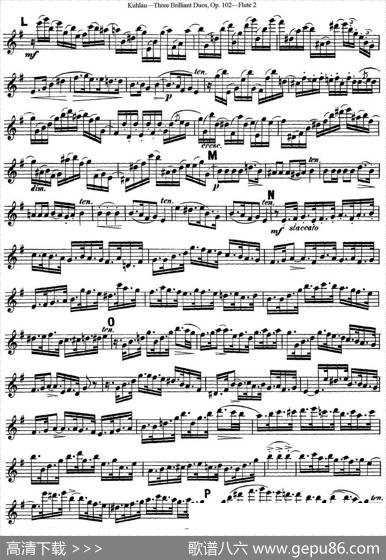 库劳长笛二重奏练习三段OP.102——Flute2（NO.2）|Kuhlau(库劳)
