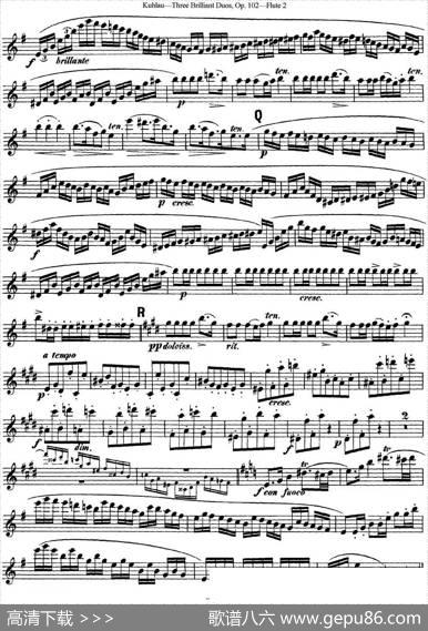 库劳长笛二重奏练习三段OP.102——Flute2（NO.2）|Kuhlau(库劳)