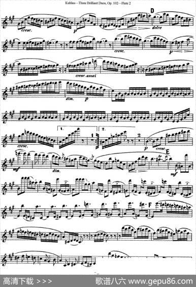 库劳长笛二重奏练习三段OP.102——Flute2（NO.3）|Kuhlau(库劳)