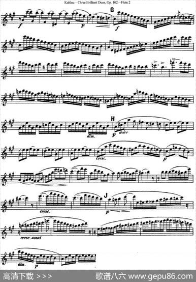 库劳长笛二重奏练习三段OP.102——Flute2（NO.3）|Kuhlau(库劳)