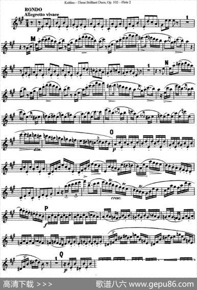 库劳长笛二重奏练习三段OP.102——Flute2（NO.3）|Kuhlau(库劳)