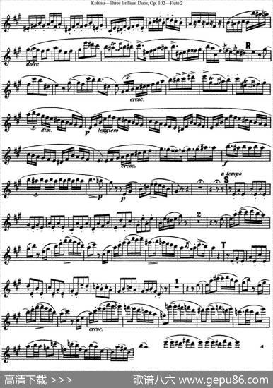 库劳长笛二重奏练习三段OP.102——Flute2（NO.3）|Kuhlau(库劳)