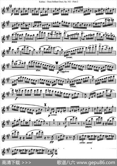 库劳长笛二重奏练习三段OP.102——Flute2（NO.3）|Kuhlau(库劳)