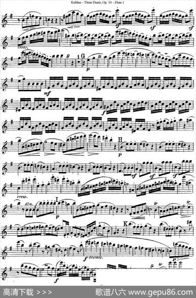 库劳长笛二重奏练习曲Op.10——Flute1（No.1）|Kuhlau(库劳)