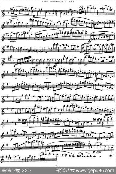库劳长笛二重奏练习曲Op.10——Flute1（No.1）|Kuhlau(库劳)