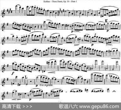 库劳长笛二重奏练习曲Op.10——Flute1（No.1）|Kuhlau(库劳)