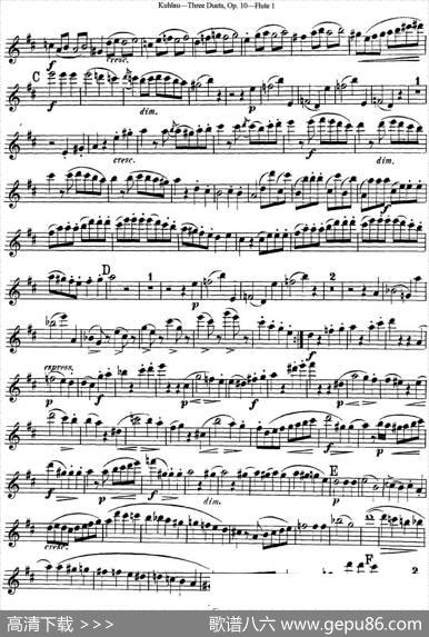 库劳长笛二重奏练习曲Op.10——Flute1（No.2）|Kuhlau(库劳)