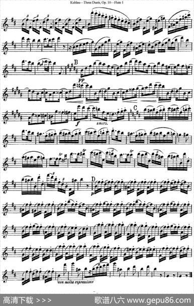 库劳长笛二重奏练习曲Op.10——Flute1（No.2）|Kuhlau(库劳)